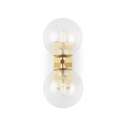 Aplique de pared con doble esfera de cristal 