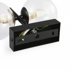 Aplique de pared con doble esfera de cristal 