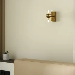 Aplique de pared con doble esfera de cristal 