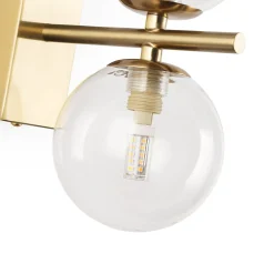 Aplique de pared con doble esfera de cristal 