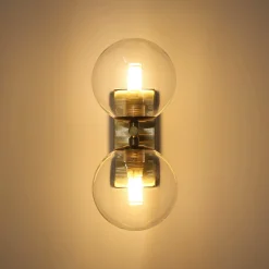 Aplique de pared con doble esfera de cristal 