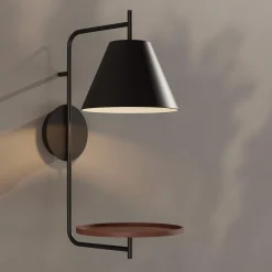 Aplique de pared con estante de apoyo "Bilon" - E27