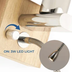Aplique de pared con foco LED para lectura