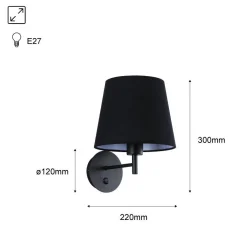 Aplique de pared con pantalla e interruptor Classic