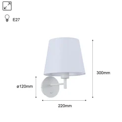 Aplique de pared con pantalla e interruptor Classic
