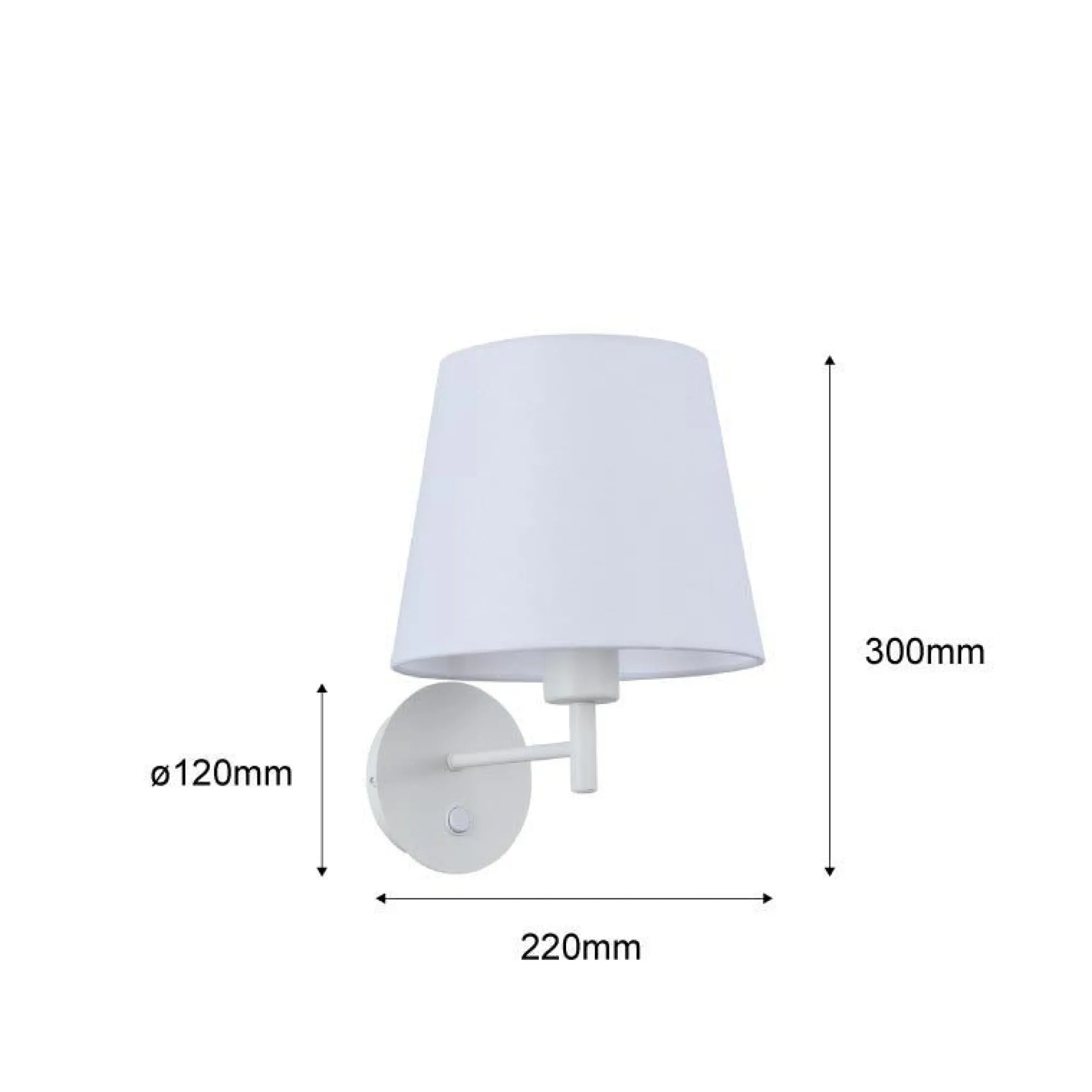 Aplique de pared con pantalla e interruptor Classic "RIGA" - E27