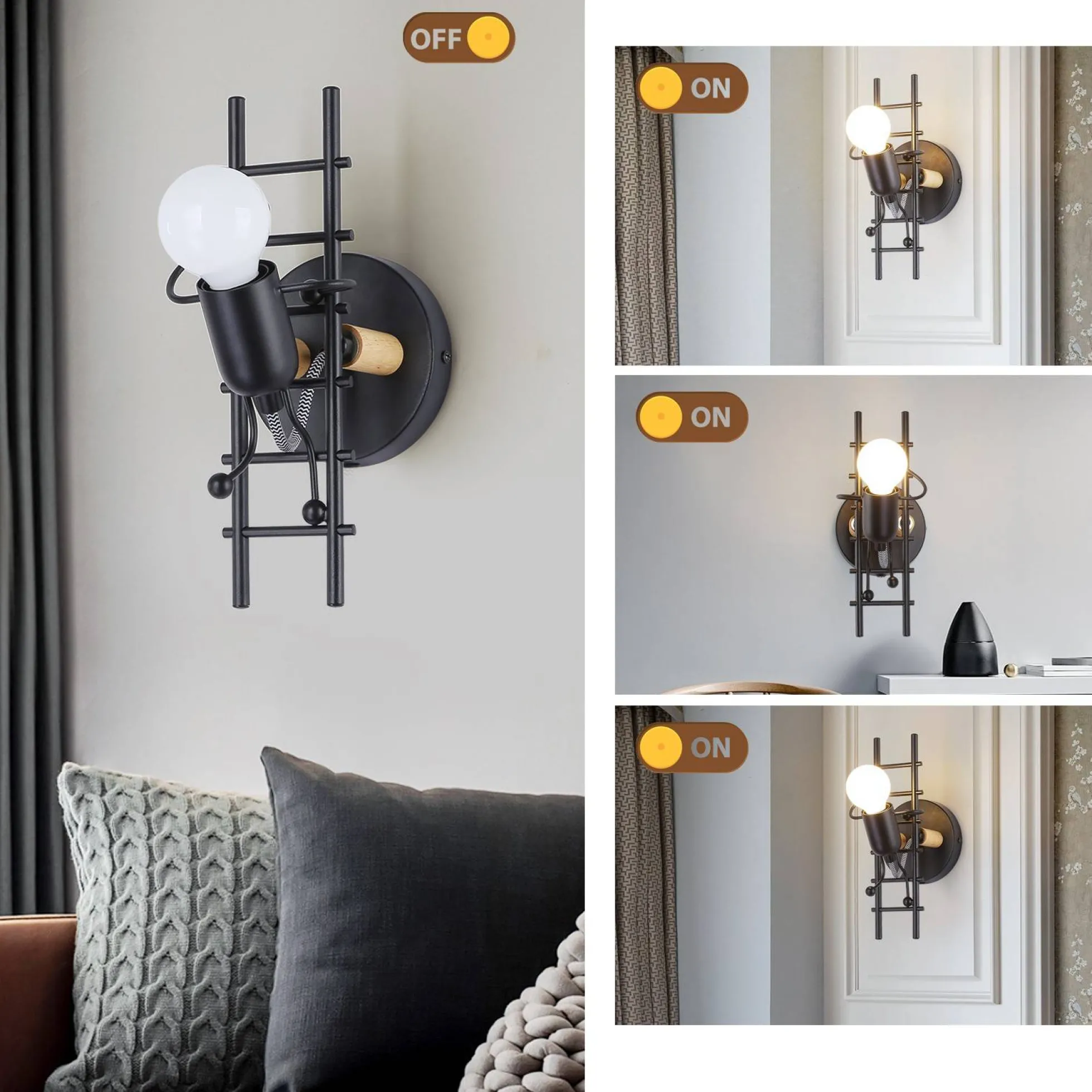 Aplique de pared decorativo "Doll" - E27