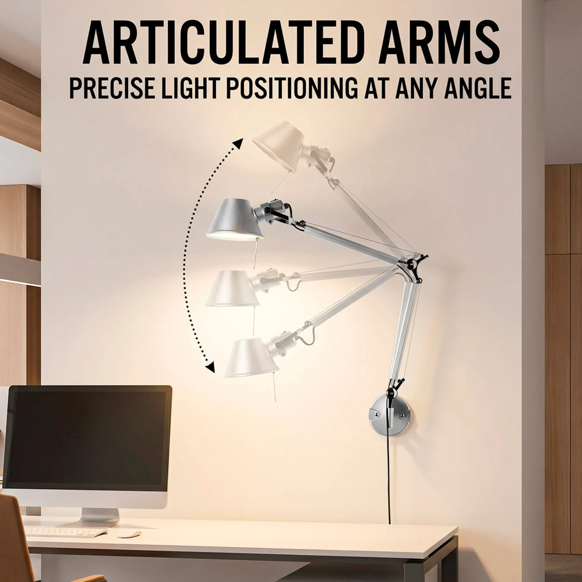 Aplique de pared de diseño "ATENEA" - Brazos articulados - E27