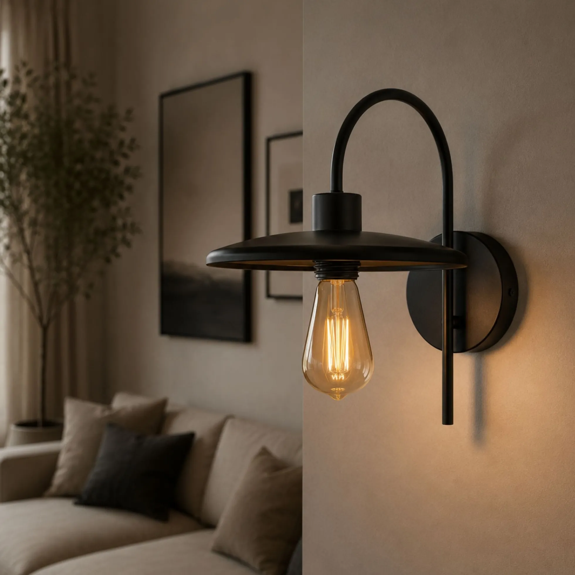 Aplique de pared de diseño "Hook" - E27