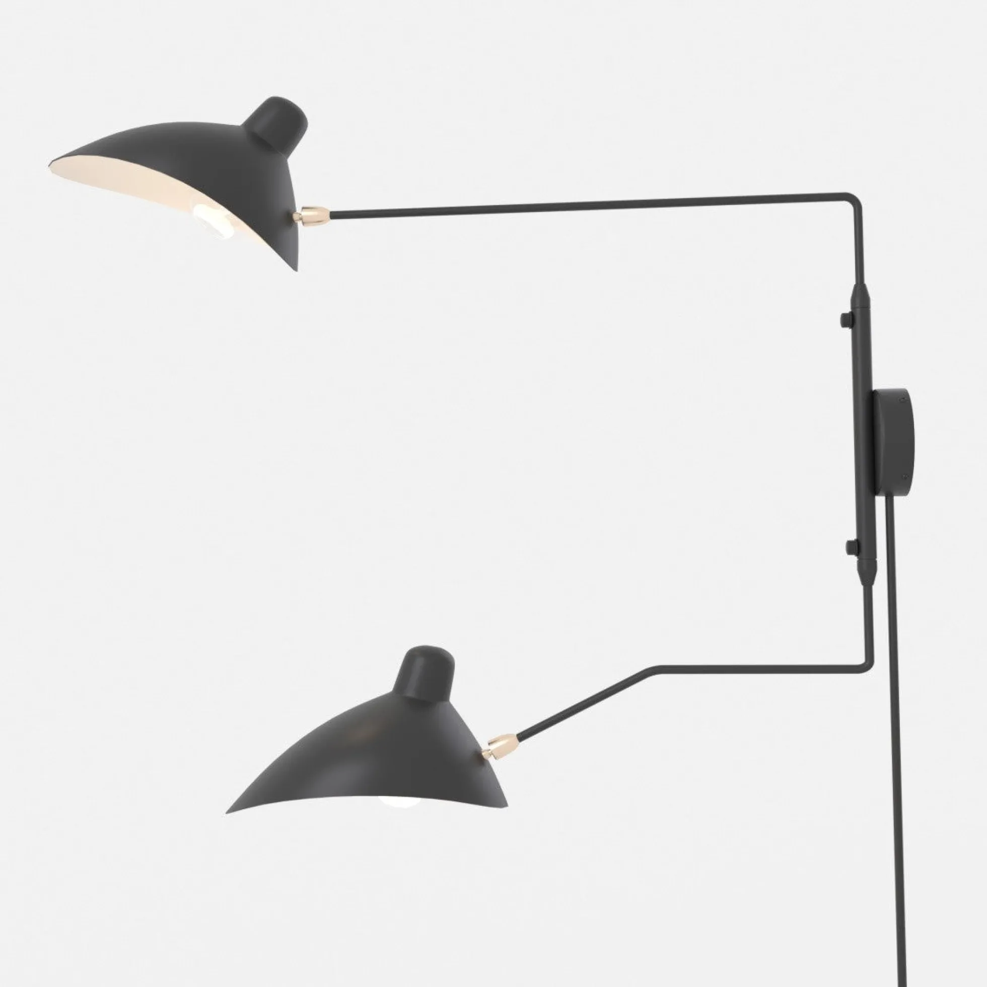 Aplique de pared de diseño "Louise" con interruptor y enchufe - 2xE27