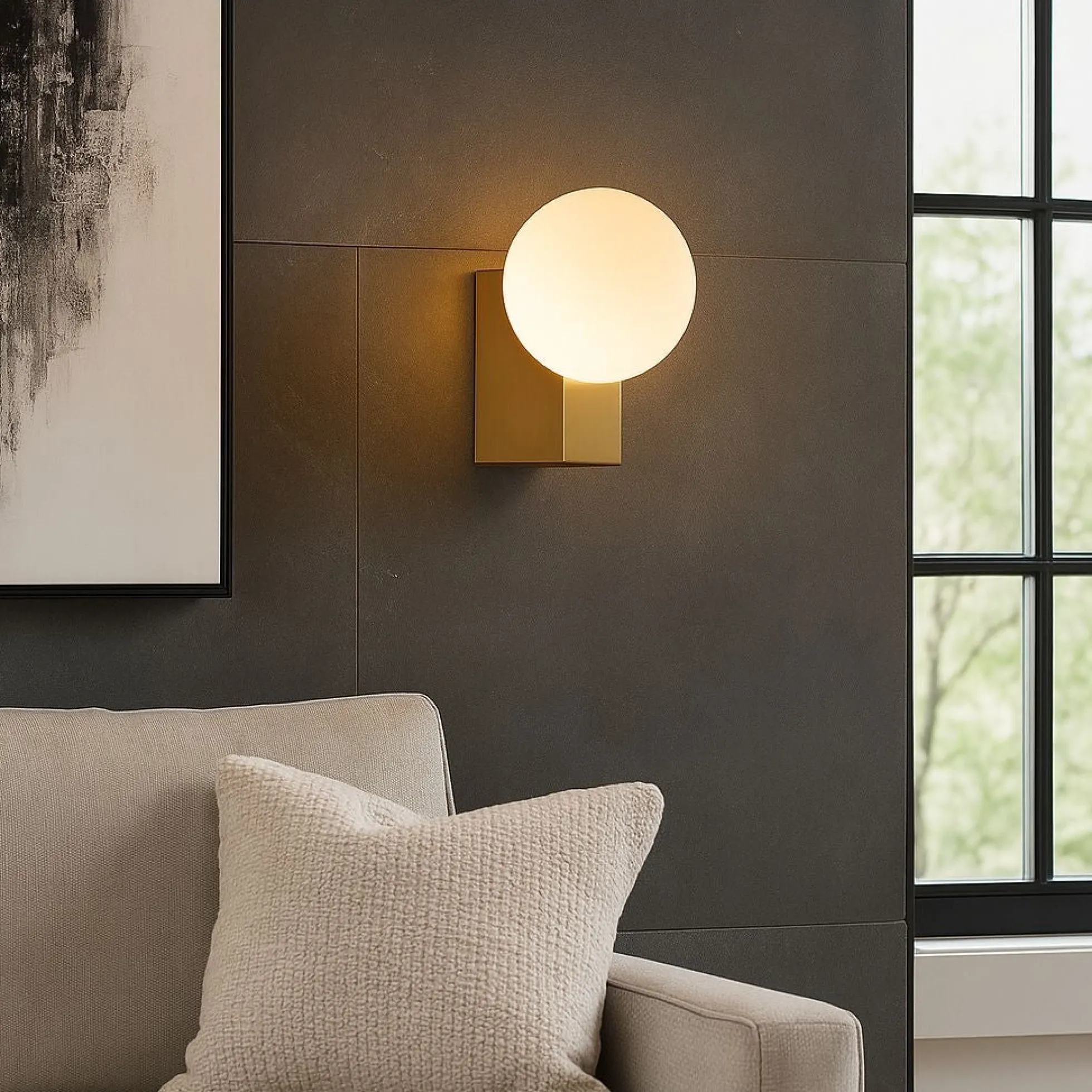Aplique de pared de diseño "SIDERAL" - G9 - Bola de cristal