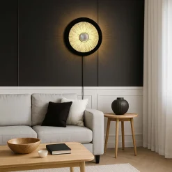 Aplique de pared de fibra natural Rafia