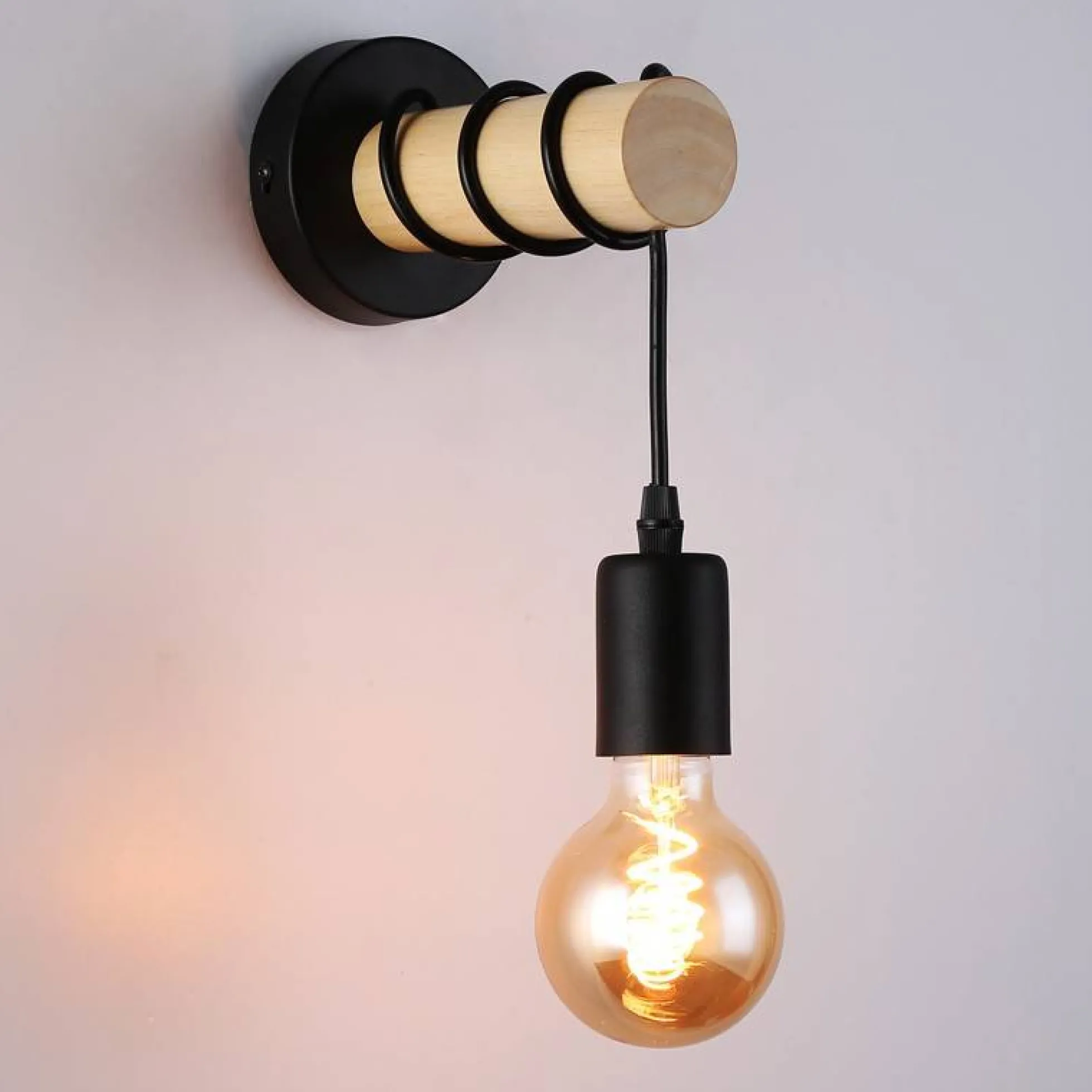 Aplique de pared de madera rústico "MILA"