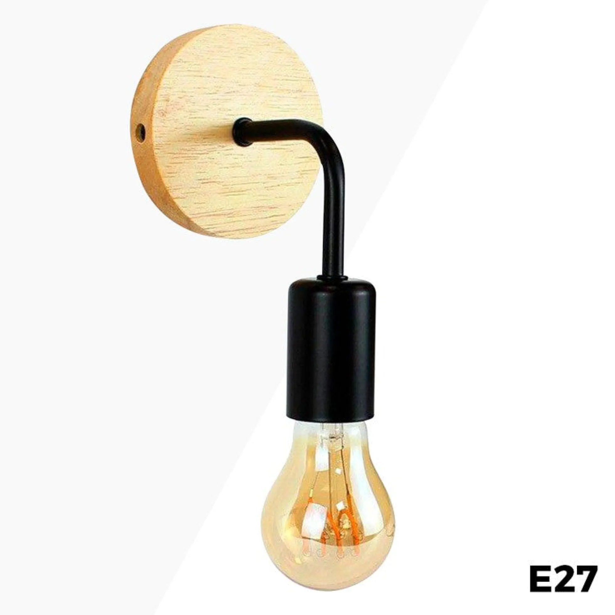 Aplique de pared de madera y metal "Morgan"