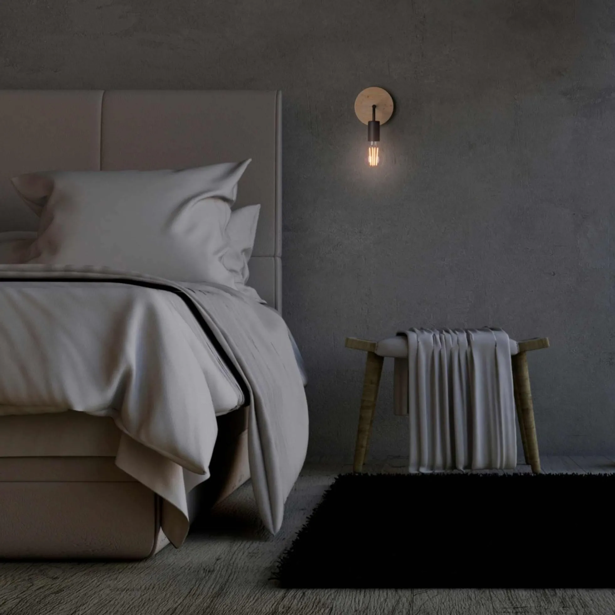 Aplique de pared de madera y metal "Morgan"