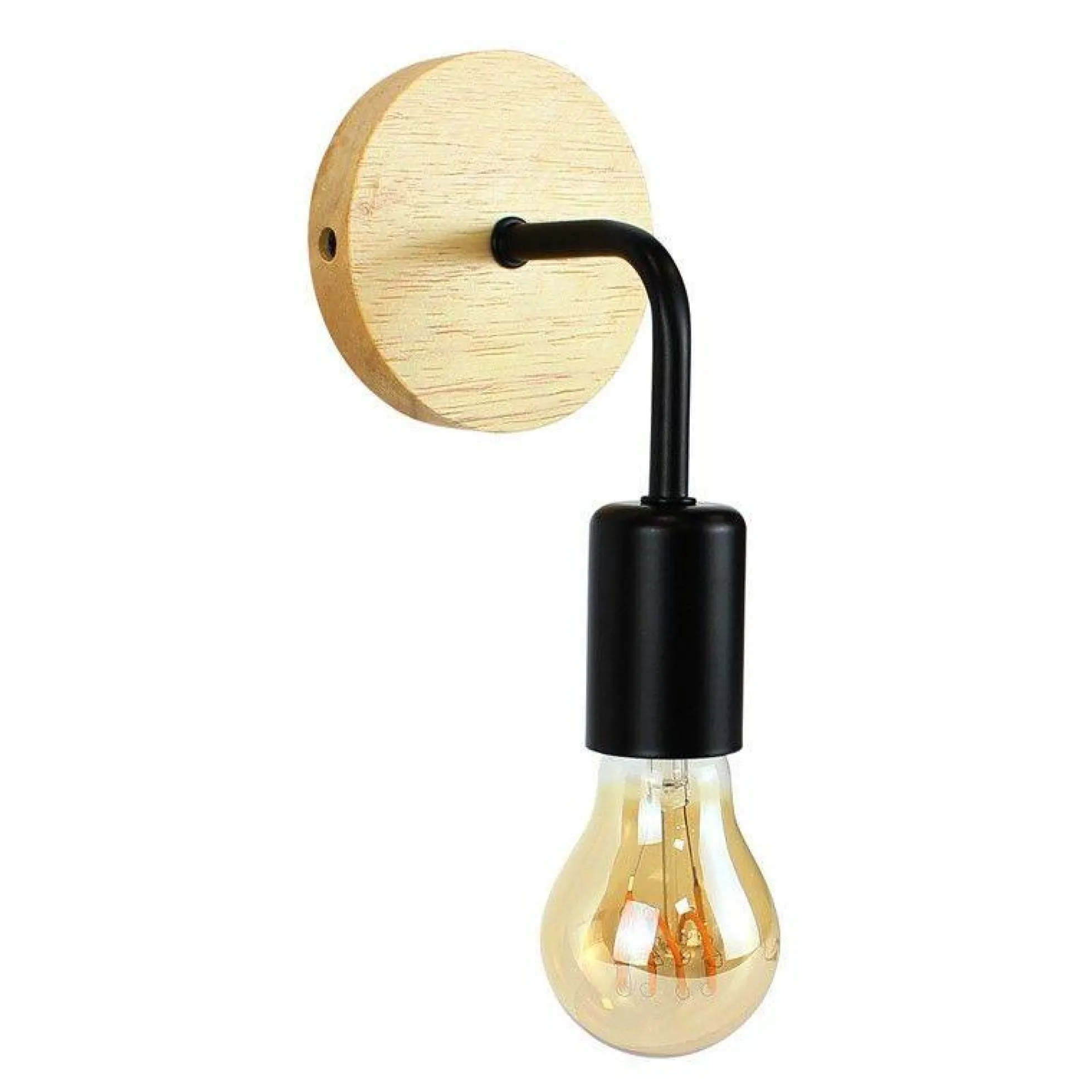 Aplique de pared de madera y metal "Morgan"