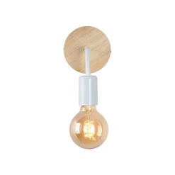 Aplique de pared de madera y metal