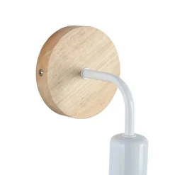 Aplique de pared de madera y metal