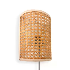 Aplique de pared de mimbre