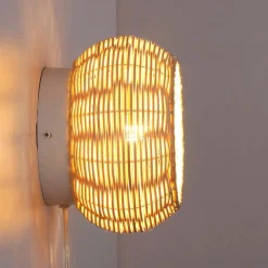 Aplique de pared de mimbre