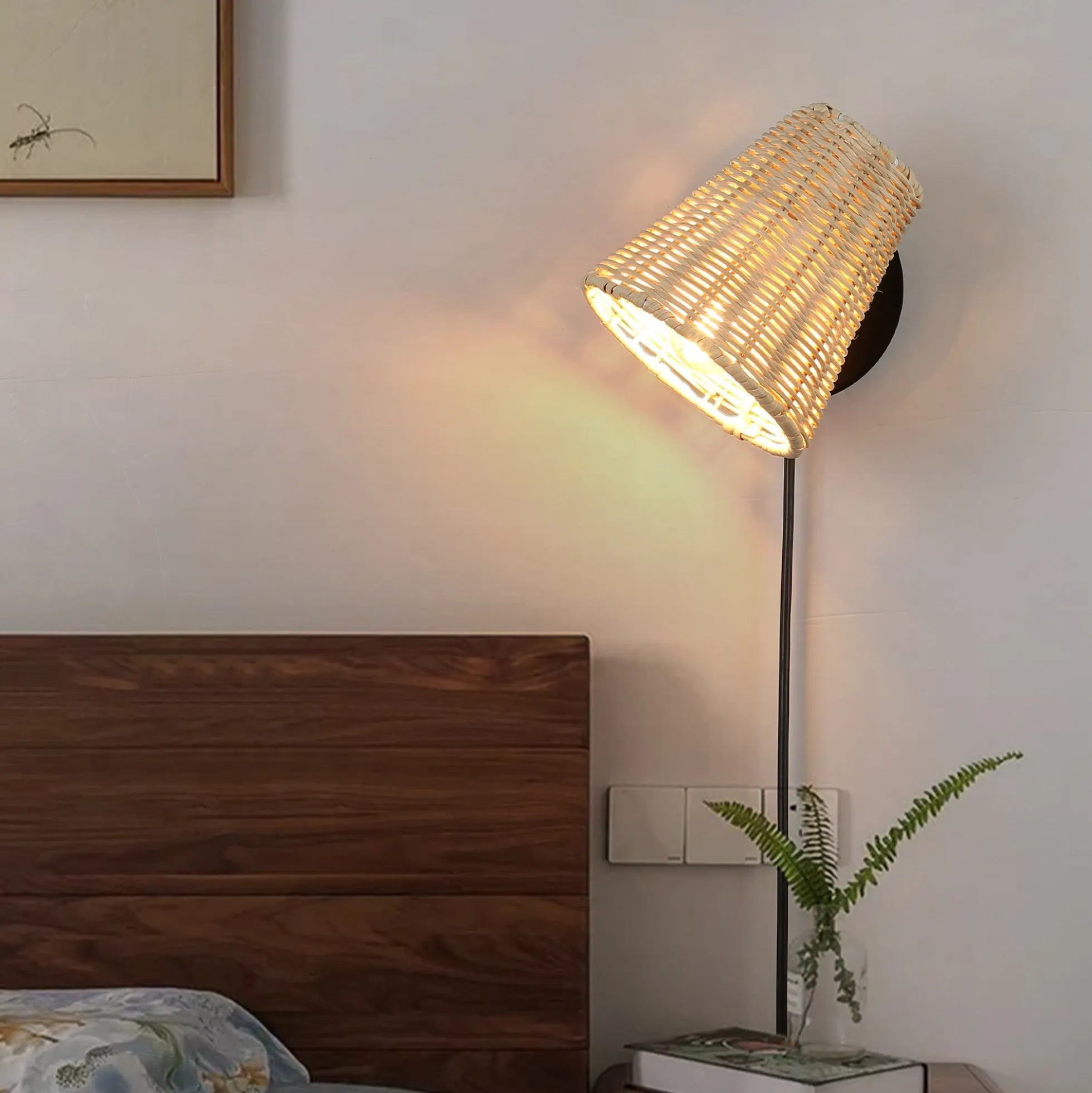 Aplique de pared de mimbre "BLIND"