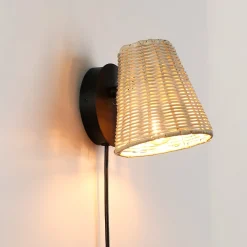 Aplique de pared de mimbre