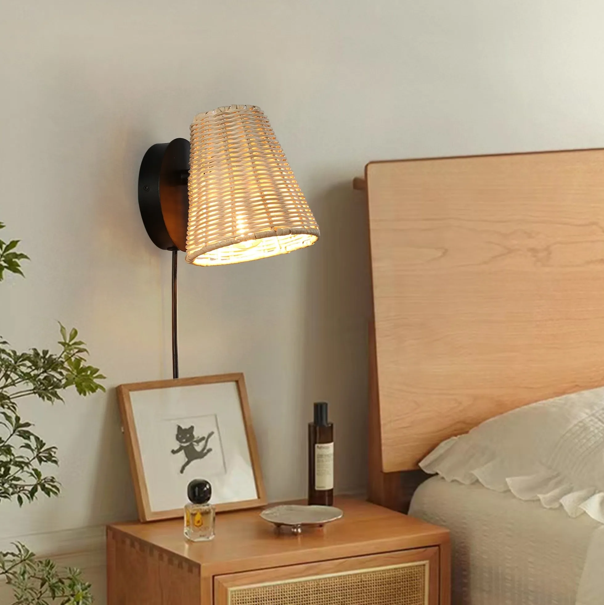Aplique de pared de mimbre "BLIND"