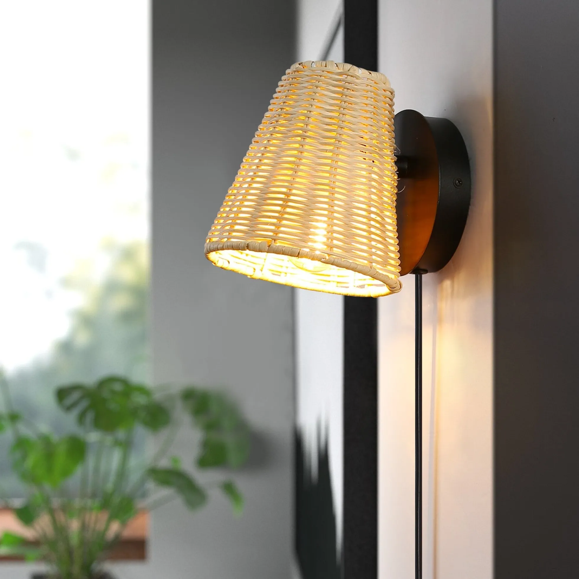 Aplique de pared de mimbre "BLIND"