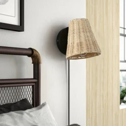 Aplique de pared de mimbre