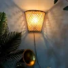 Aplique de pared de mimbre con enchufe "PANI"