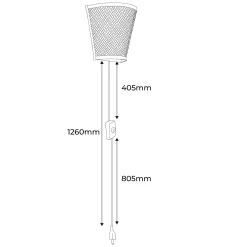 Aplique de pared de mimbre con enchufe