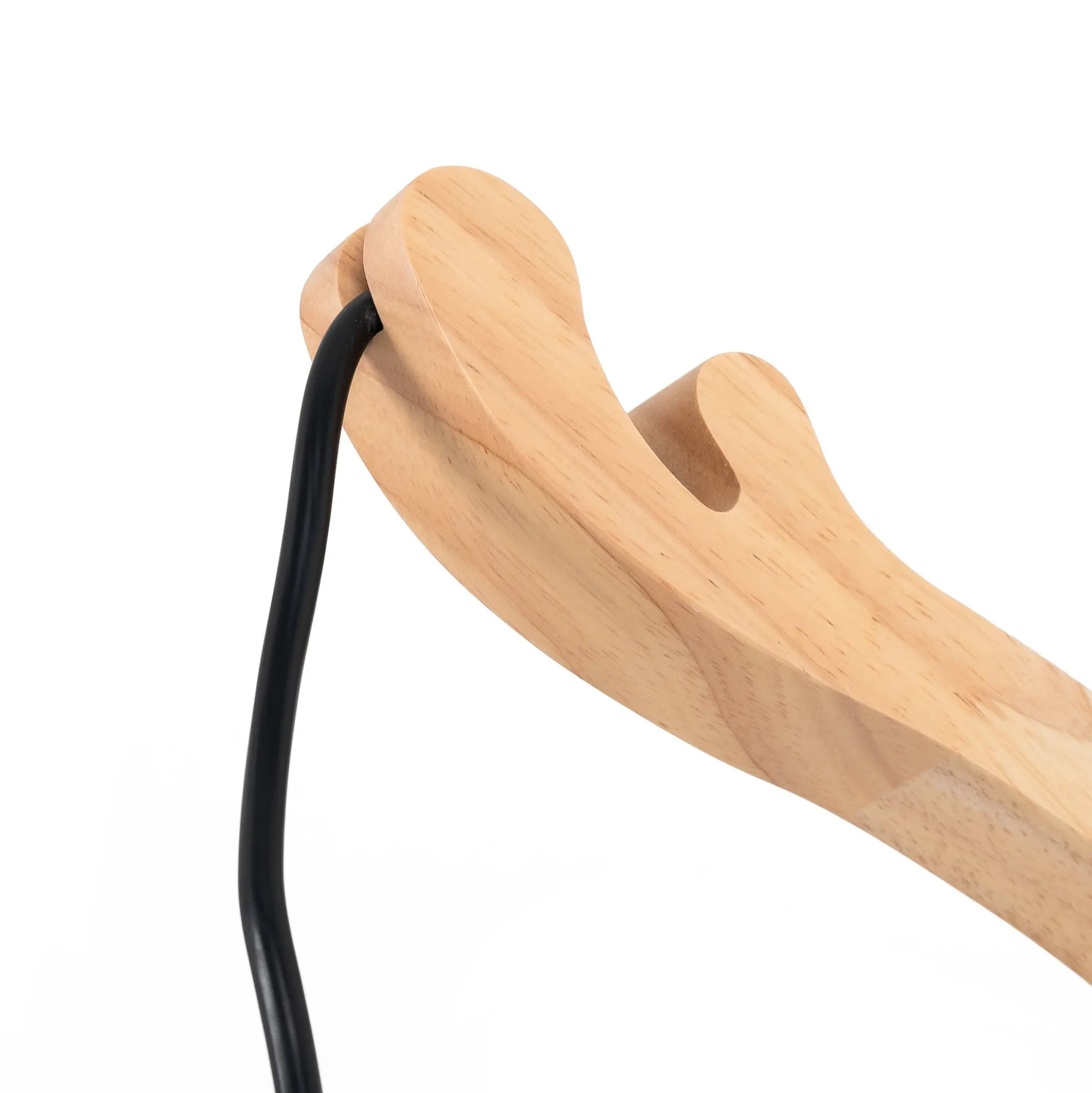 Aplique de pared de mimbre y madera "Phuket" - Con cable y enchufe - E27