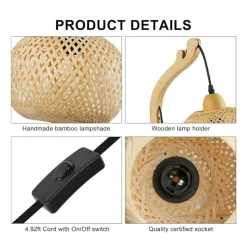 Aplique de pared de mimbre y madera