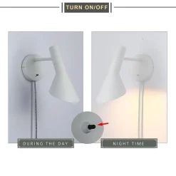 Aplique de pared diseño con cable y enchufe
