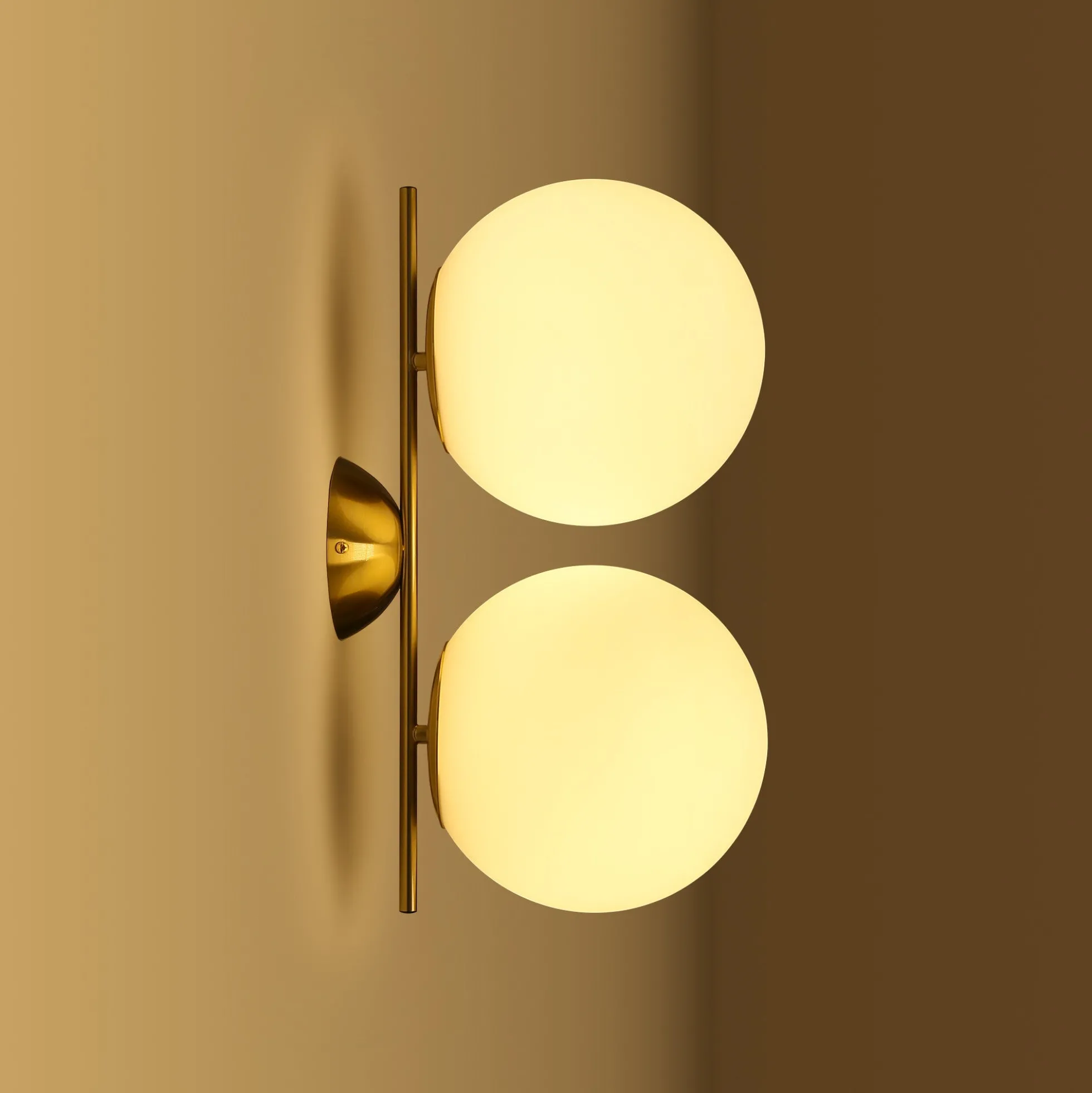 Aplique de pared doble bola cristal "VIC 220" - E27 - Ø 22cm