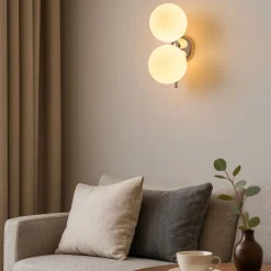 Aplique de pared doble bola cristal "VIC 150" - E27 - Ø 15cm