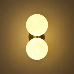 Aplique de pared doble bola cristal