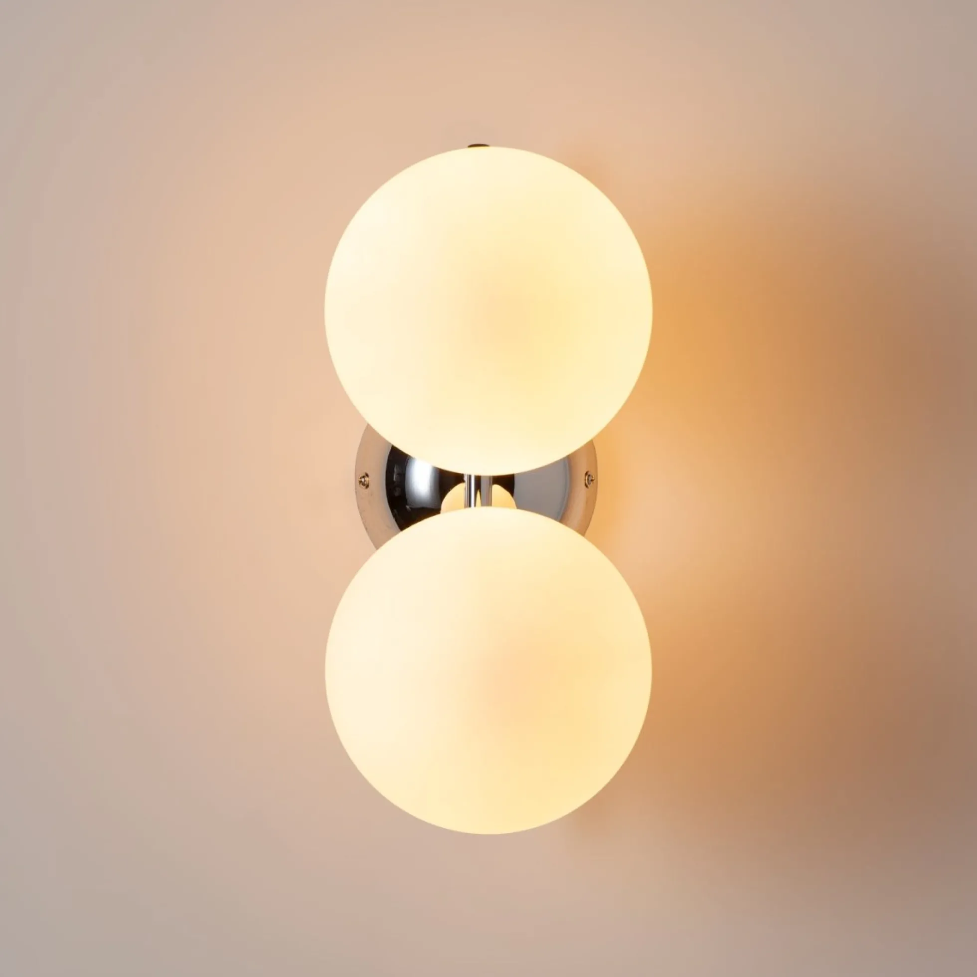 Aplique de pared doble bola cristal "VIC 150" - E27 - Ø 15cm