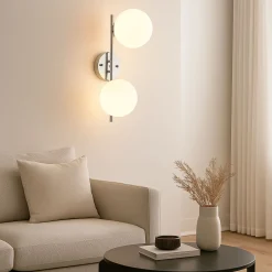 Aplique de pared doble bola cristal