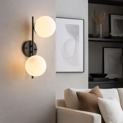 Aplique de pared doble bola cristal