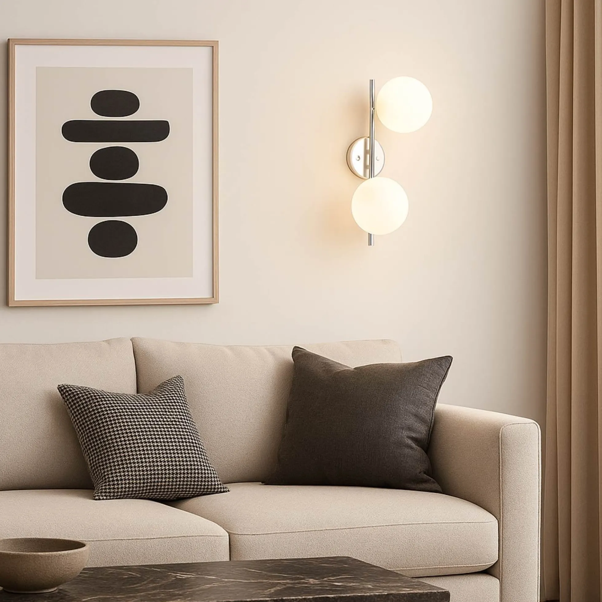 Aplique de pared doble bola cristal "Double"