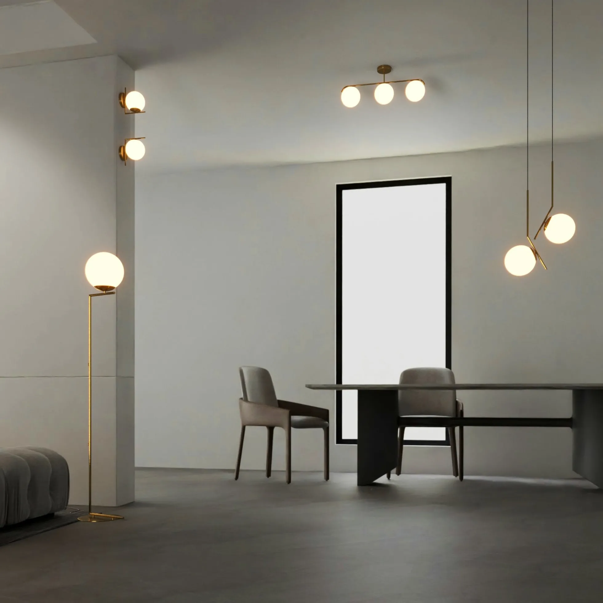 Aplique de pared doble bola cristal "Double"