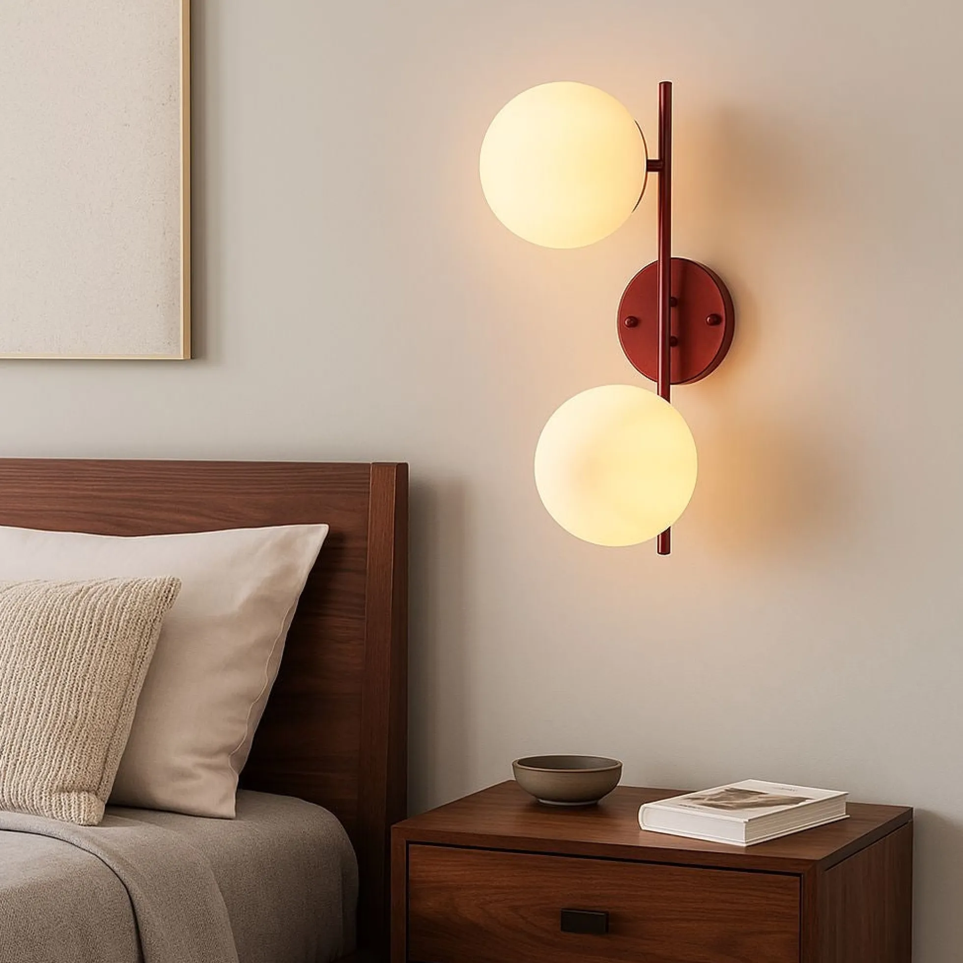 Aplique de pared doble bola cristal "Double"