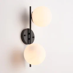 Aplique de pared doble bola cristal