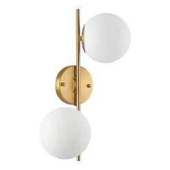 Aplique de pared doble bola cristal