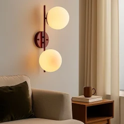 Aplique de pared doble bola cristal