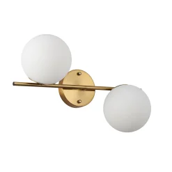 Aplique de pared doble bola cristal