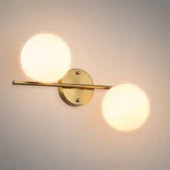 Aplique de pared doble bola cristal