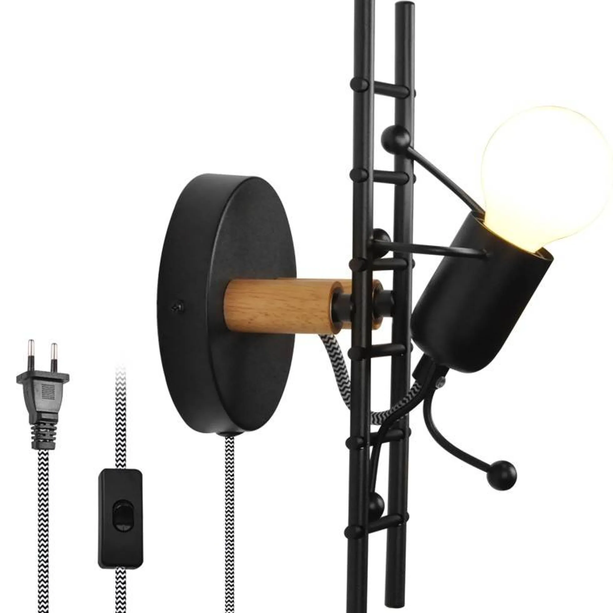 Aplique de Pared "Doll " - Con interruptor y enchufe - E27