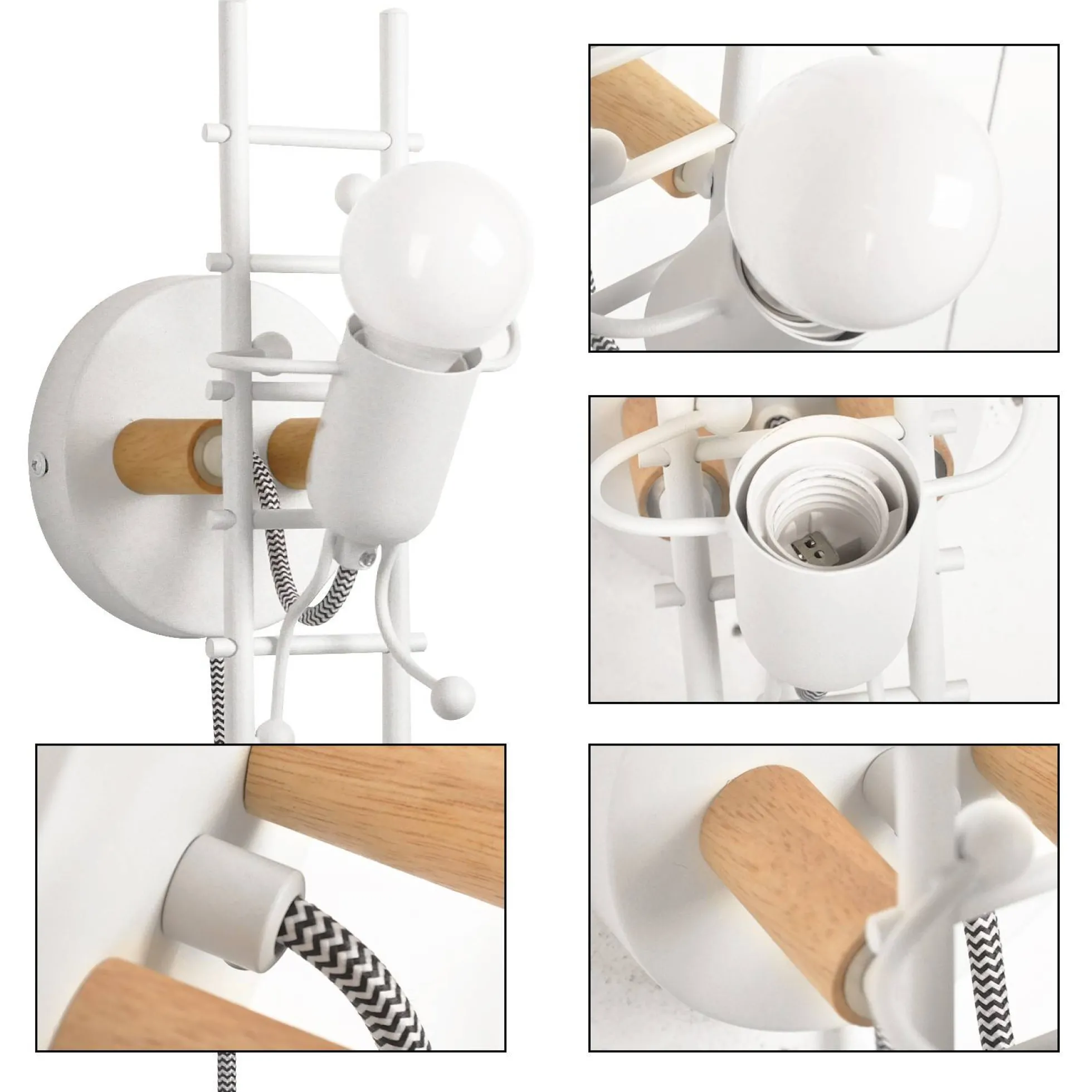 Aplique de Pared "Doll " - Con interruptor y enchufe - E27